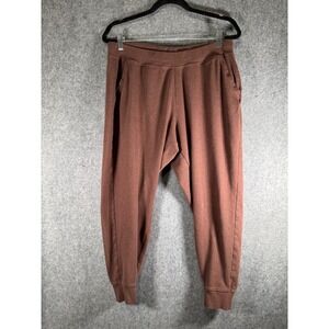Pact Sweatpants Women XL Brown Pull On Tapered Leg Natural Organic Cozy Casual